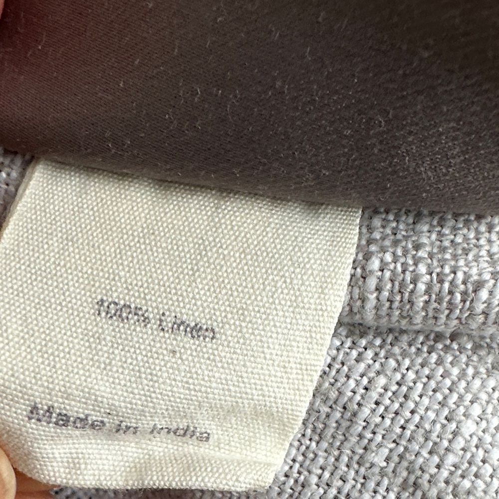 Coyuchi 100% Linen Gray Striped Euro Shams - Picture 5 of 5